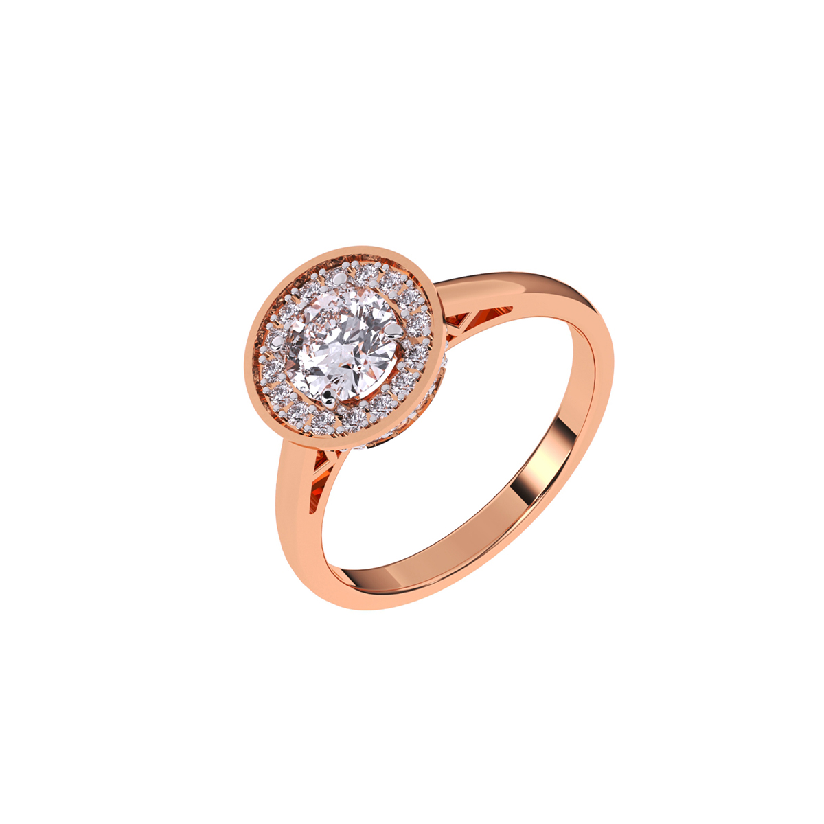 Charming Bezel Set Round Cluster Halo Ring